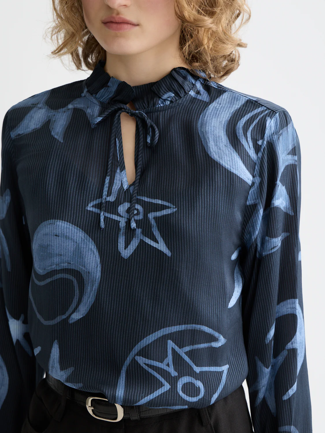 Printed drawstring cuffs shirt - Image 3