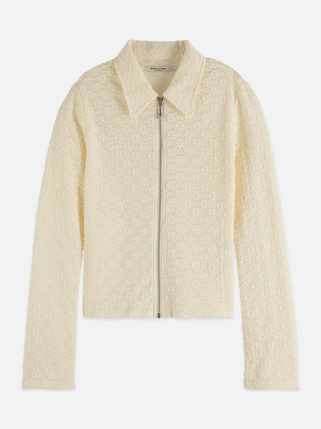Zip up open structure long sleeve top - Image 5