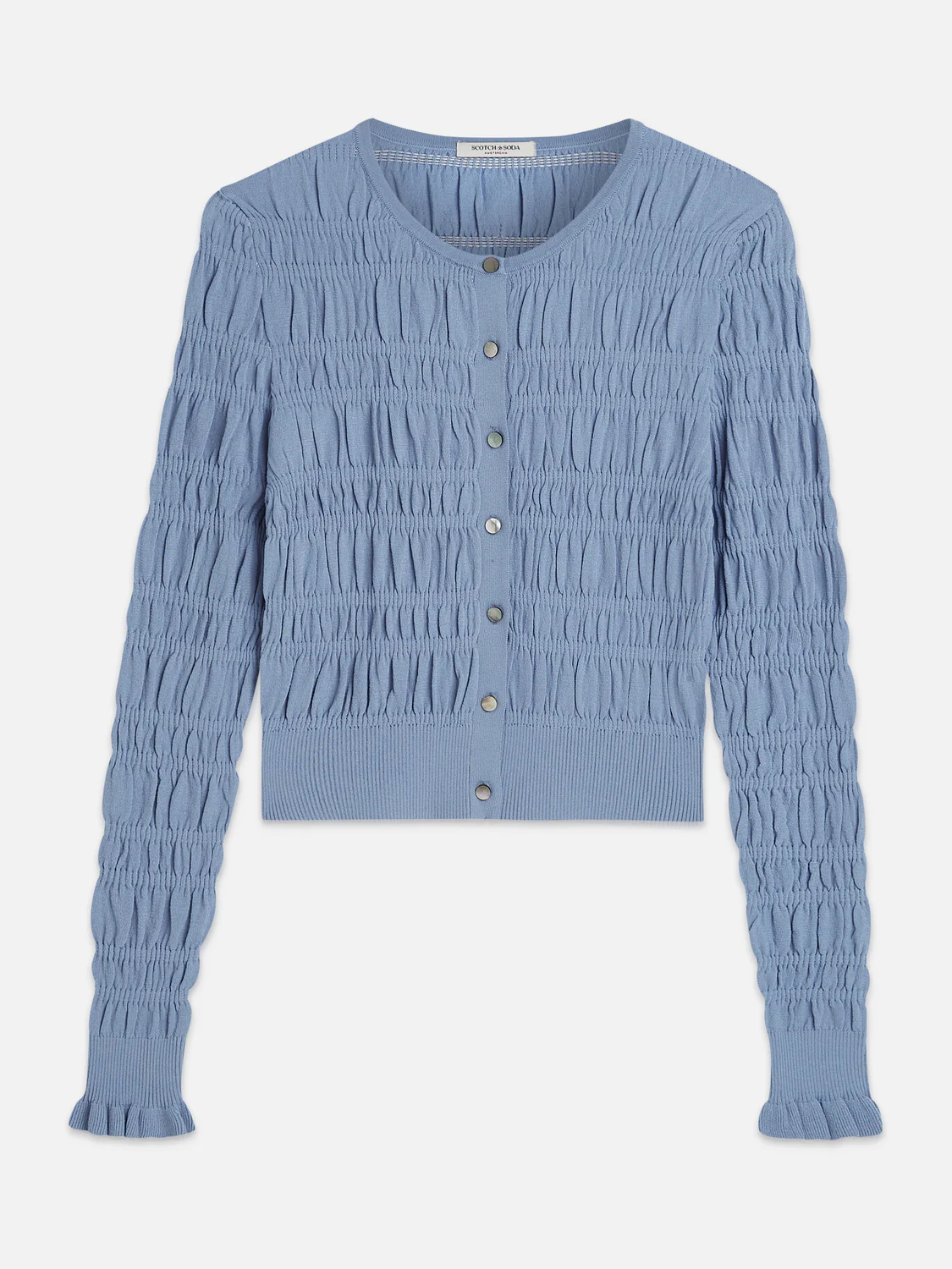 Smock stitch crew neck cardigan - Image 12