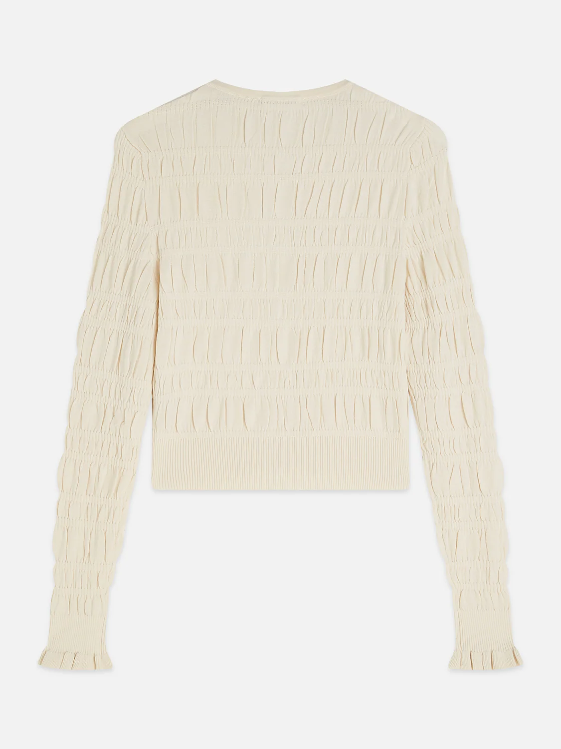 Smock stitch crew neck cardigan - Image 6