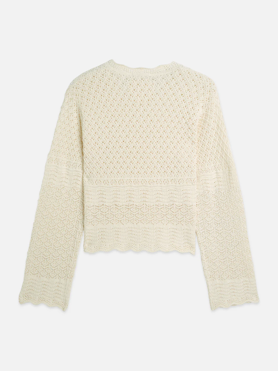 Pointelle stitch V-neck pullover - Image 6