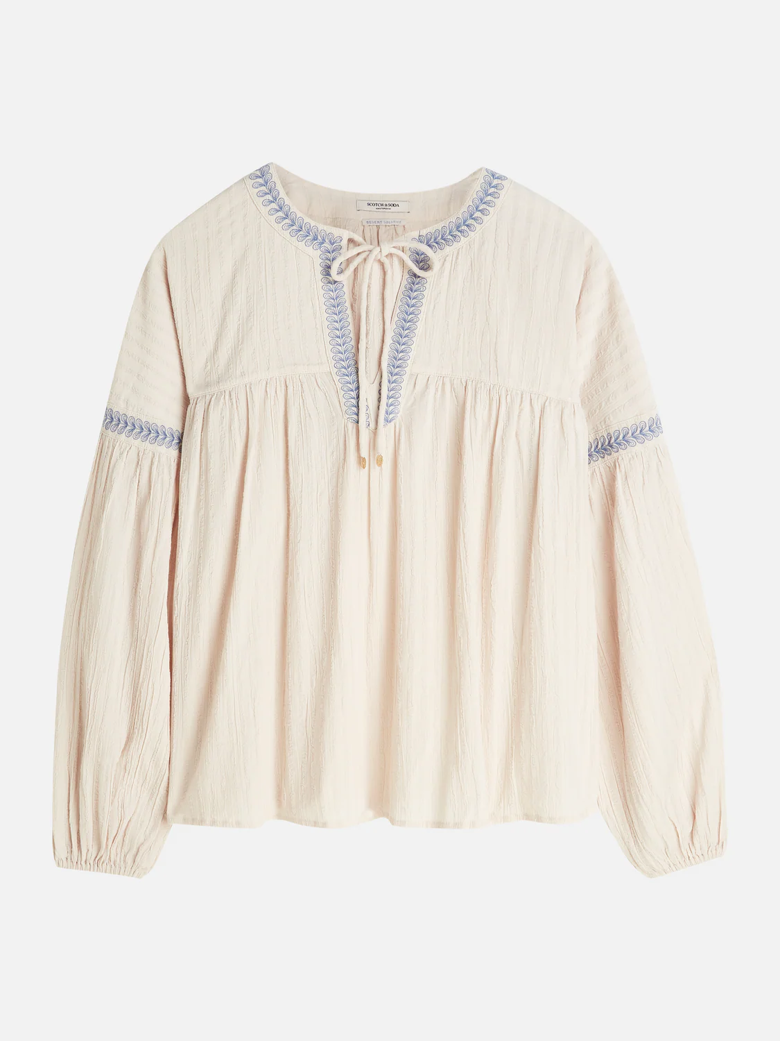 Cotton crepe blouse with embroidered details - Image 5