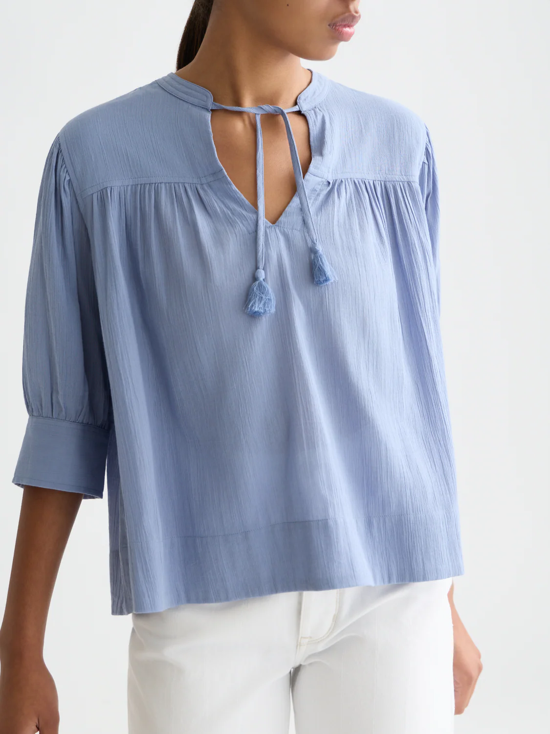 Relaxed blouse with gathers - Image 10