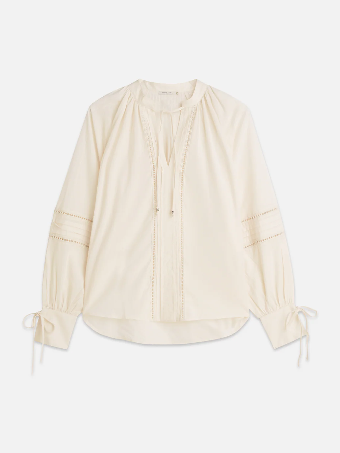 Cotton voile blouse with pleats - Image 5