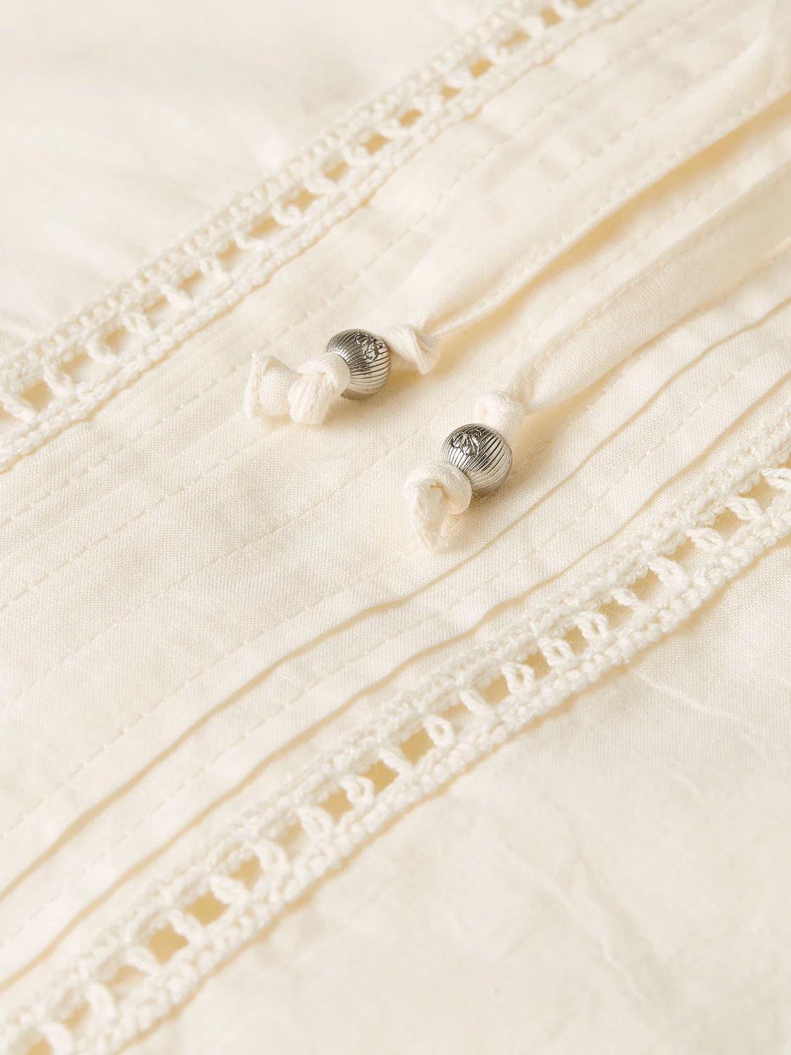Cotton voile blouse with pleats - Image 7