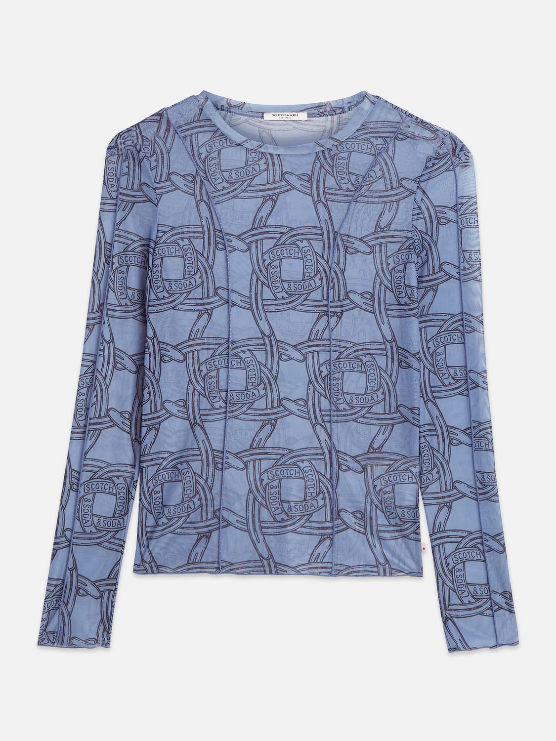 Printed mesh long sleeve top - Image 5