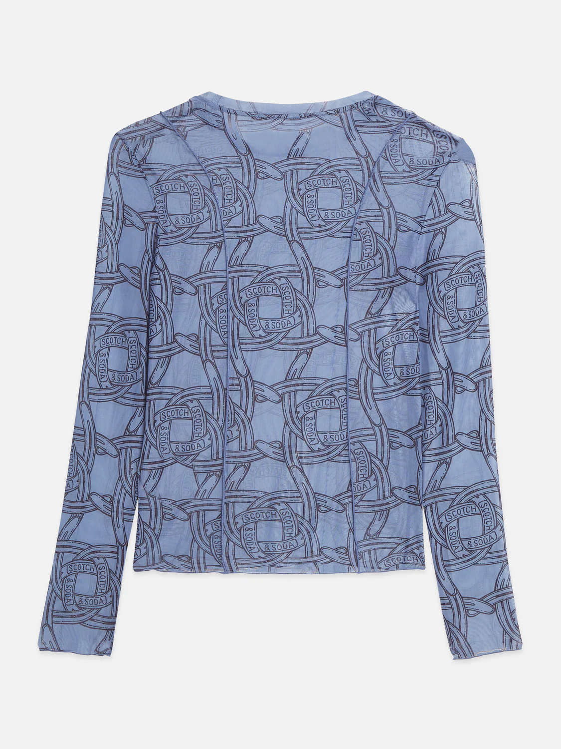 Printed mesh long sleeve top - Image 6