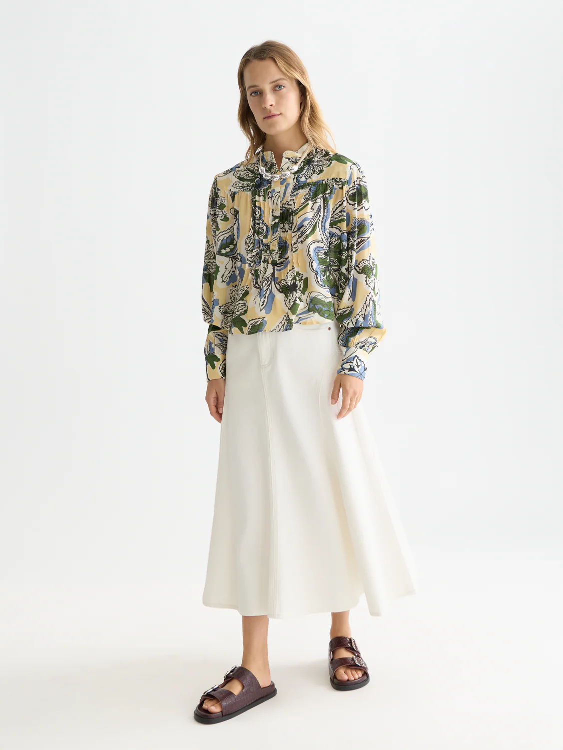 Pin tuck long sleeve shirt - Image 2