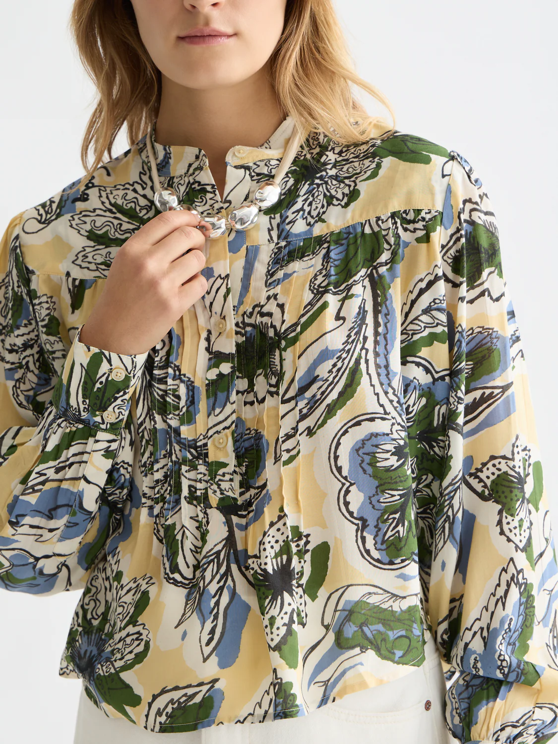 Pin tuck long sleeve shirt - Image 3