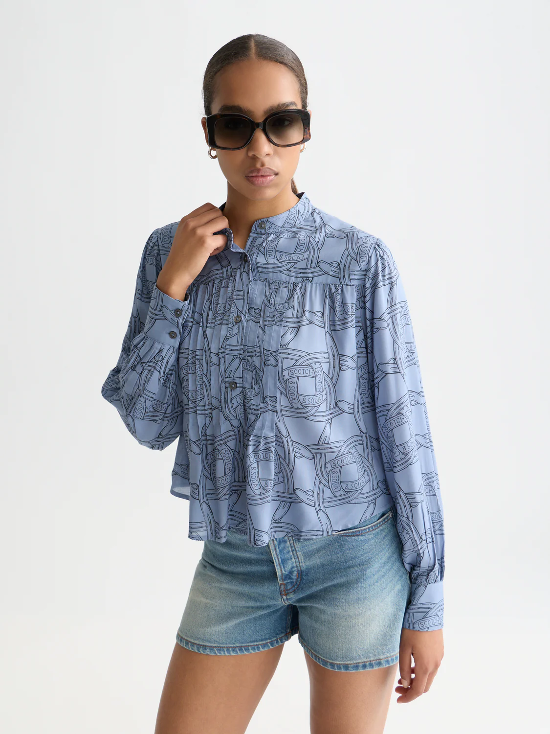 Pin tuck long sleeve shirt - Image 8