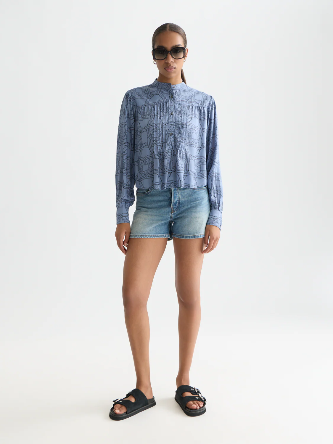 Pin tuck long sleeve shirt - Image 9