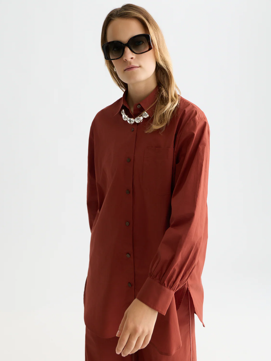 Cotton voile oversized shirt - Image 10