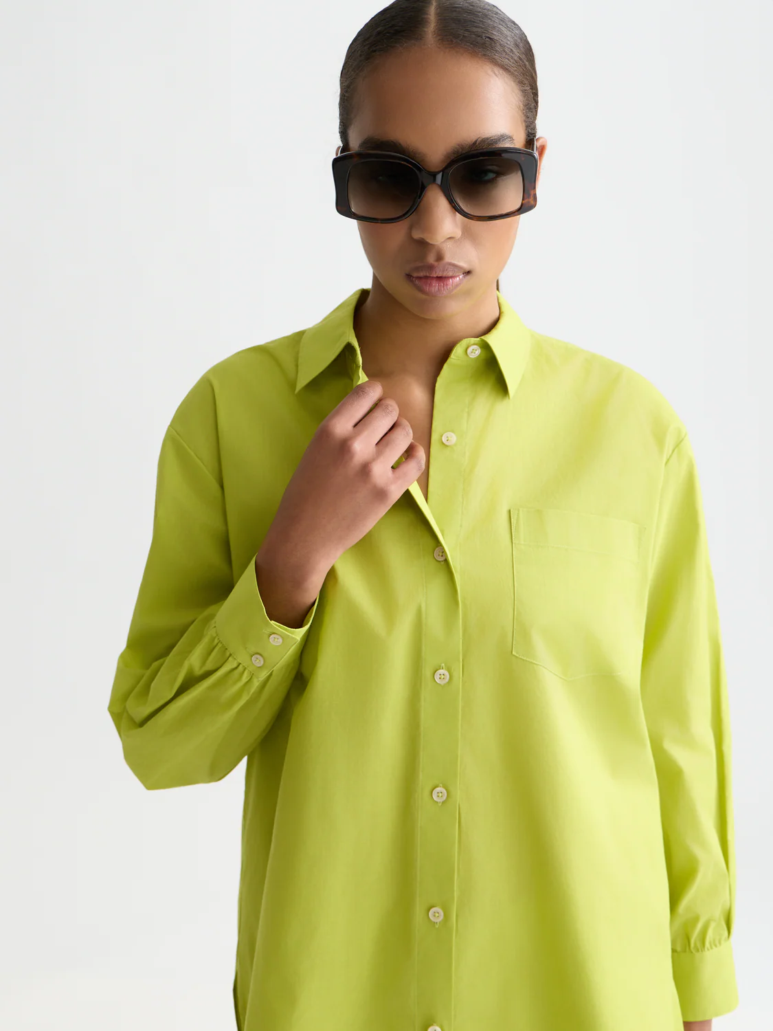 Cotton voile oversized shirt - Image 3