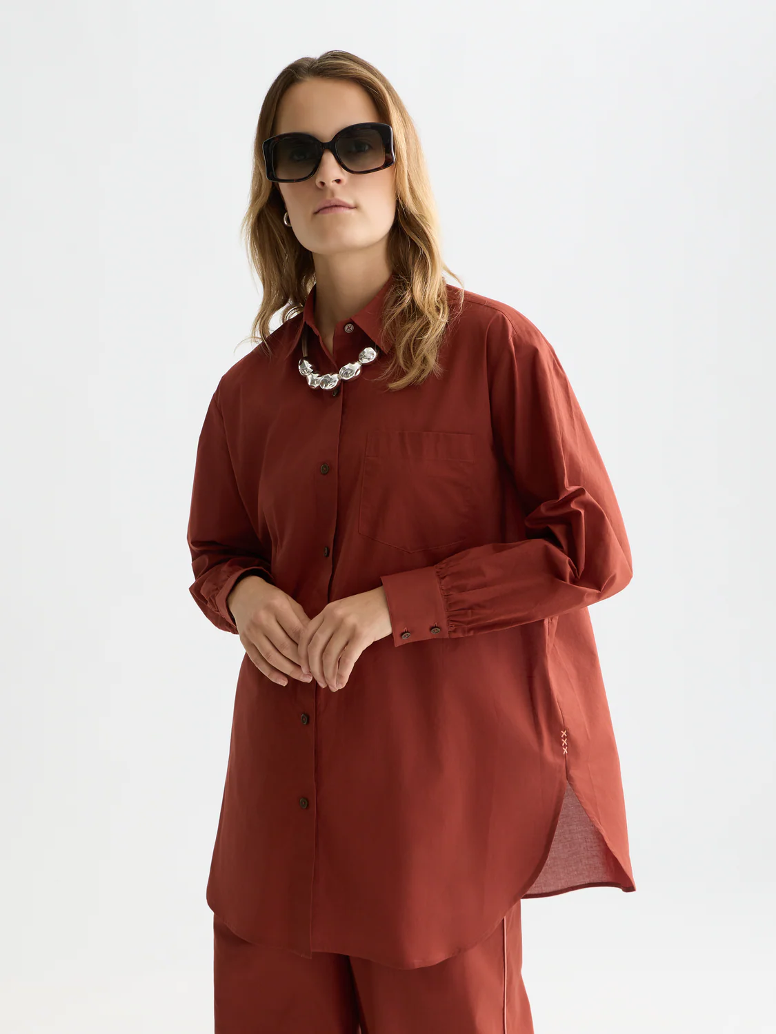 Cotton voile oversized shirt - Image 8