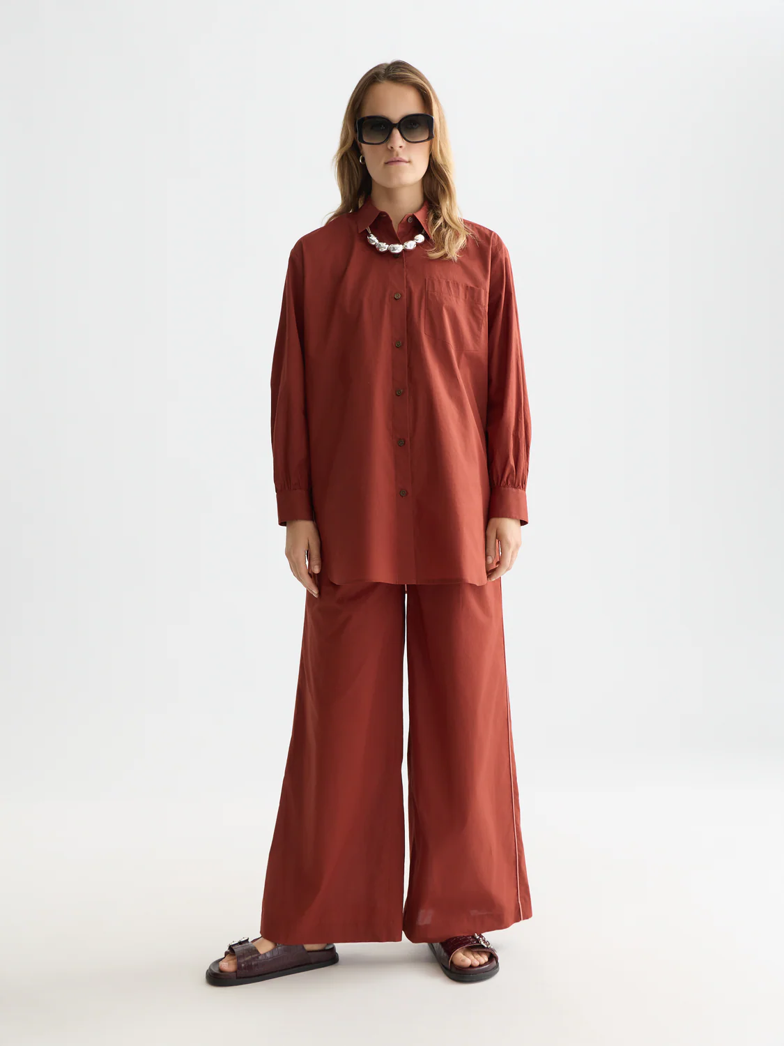 Cotton voile oversized shirt - Image 9