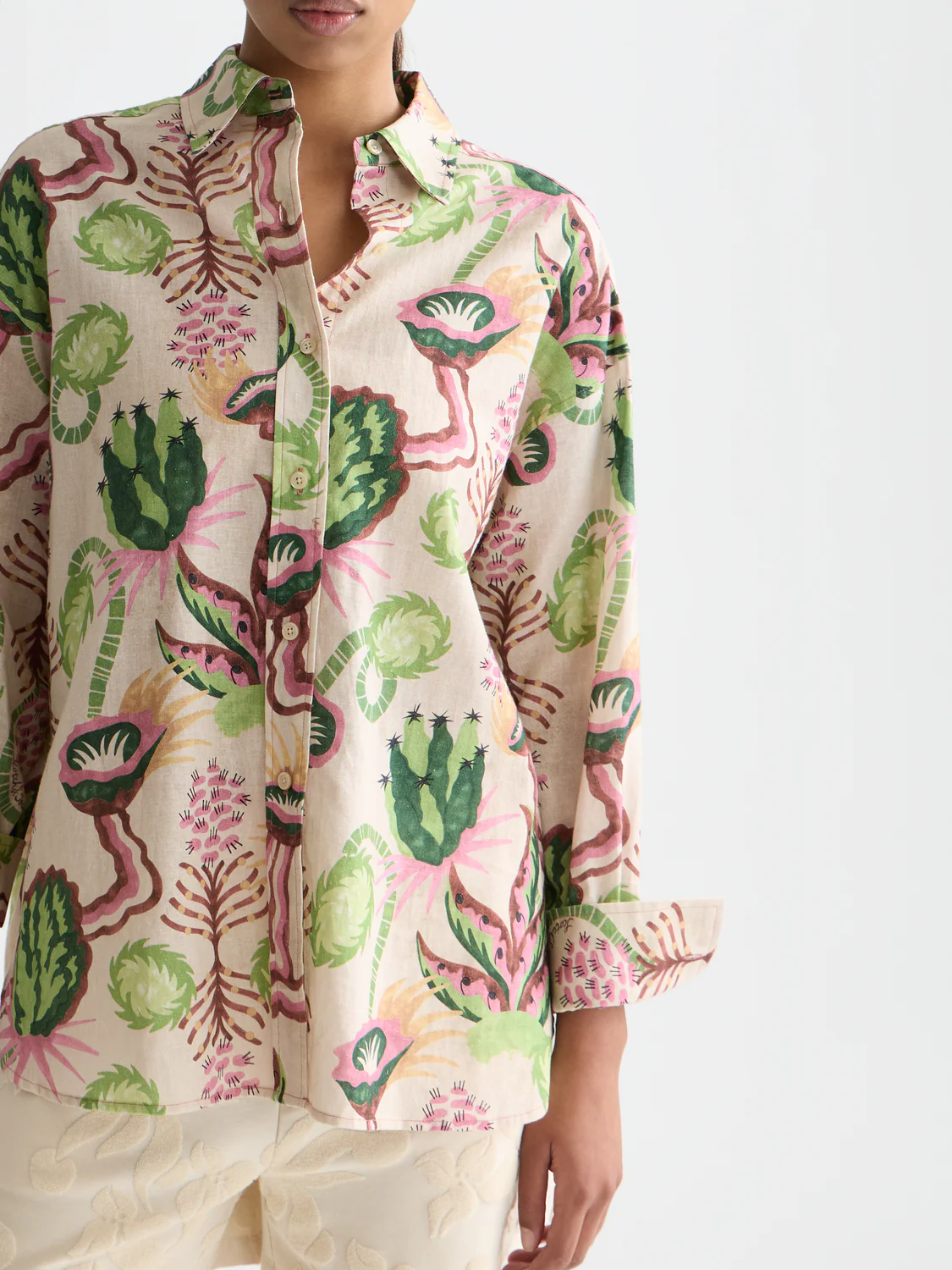 Linen blend printed shirt - Image 10