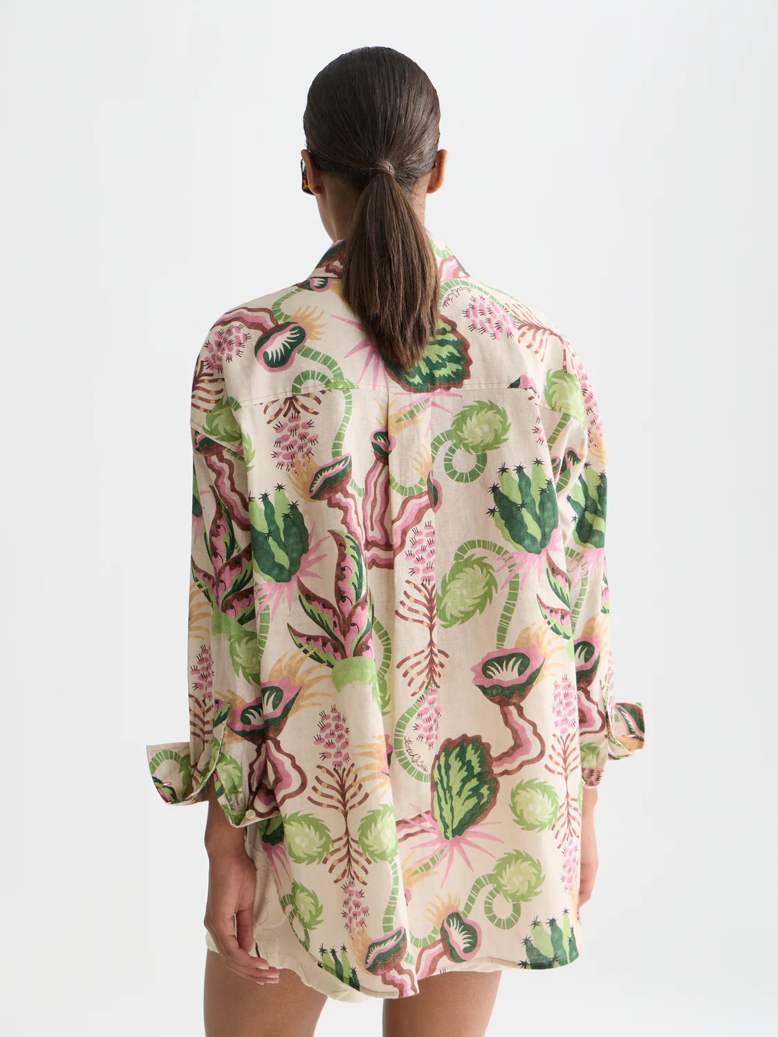 Linen blend printed shirt - Image 11