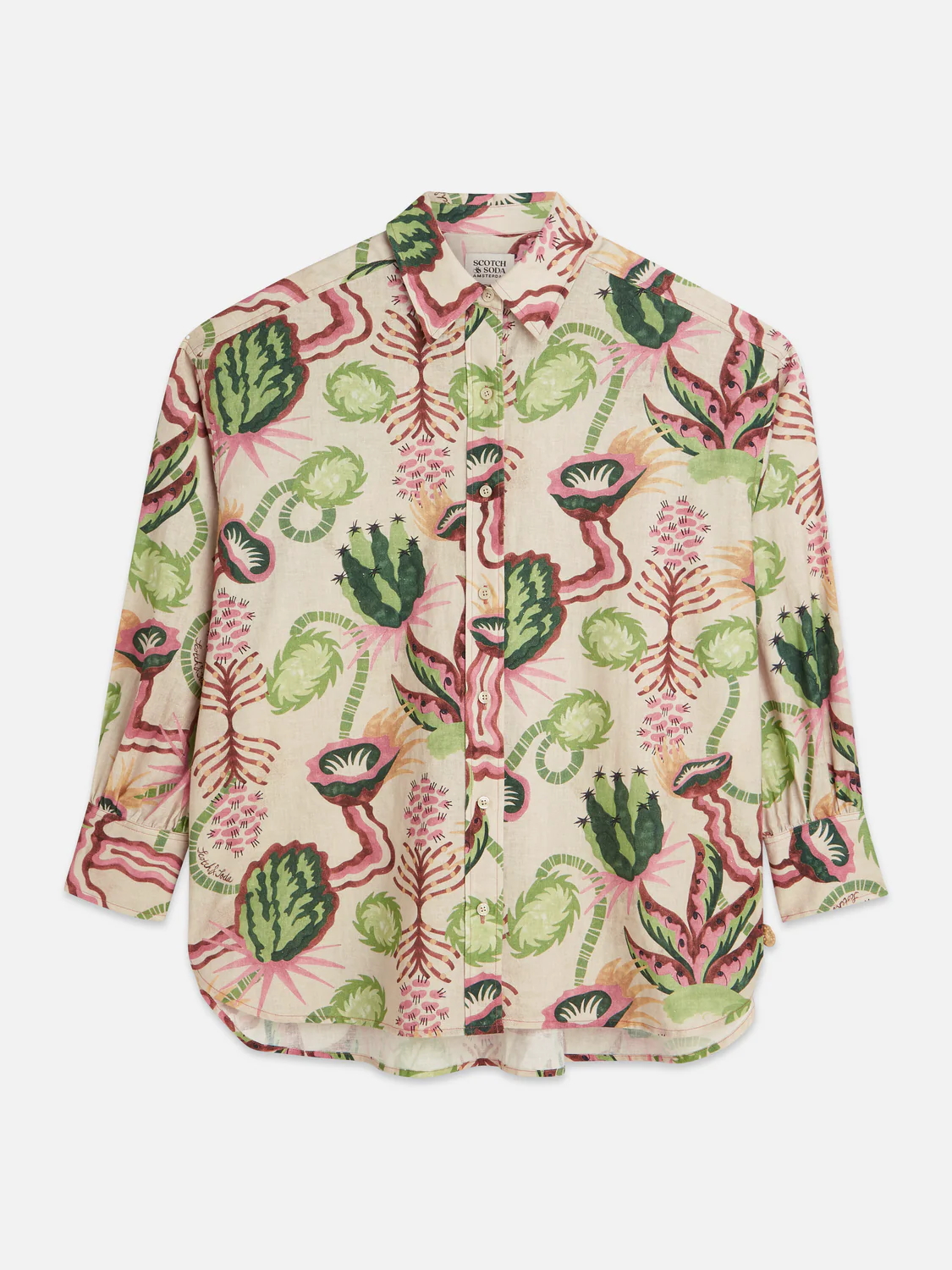 Linen blend printed shirt - Image 12