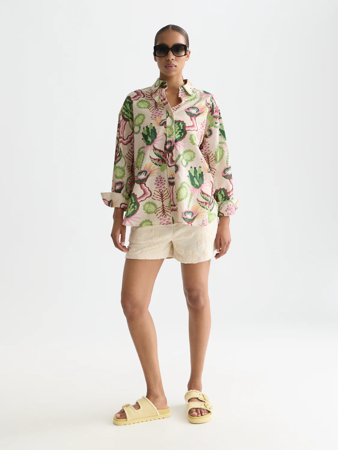 Linen blend printed shirt - Image 9