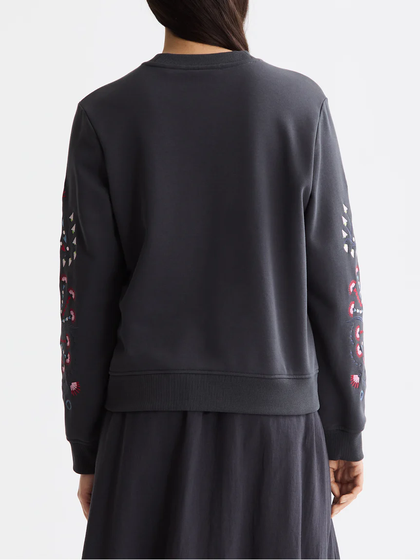 Embroidered regular sweatshirt - Image 4