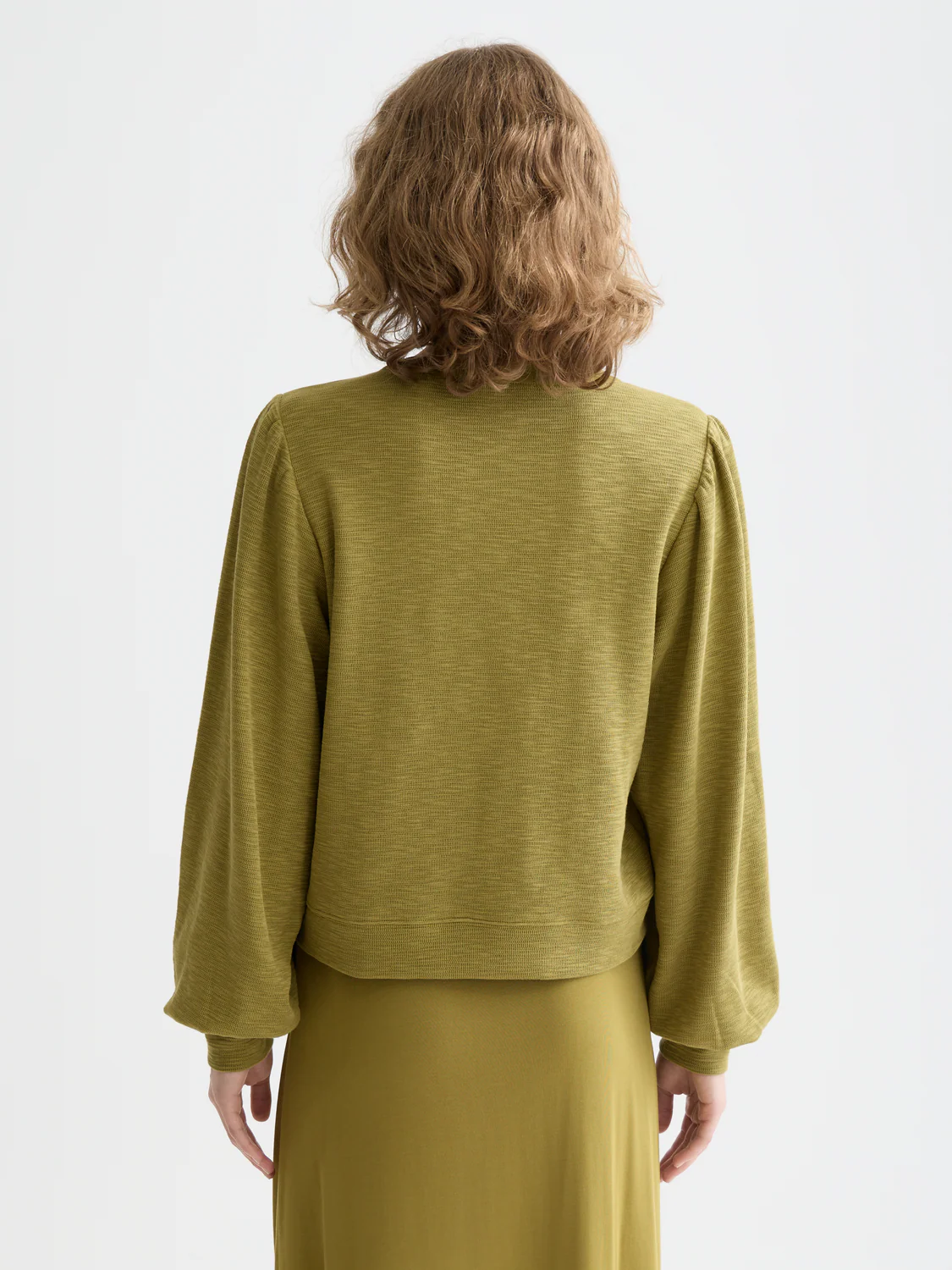 Open neck sweatshirt with woven front placket - Image 4