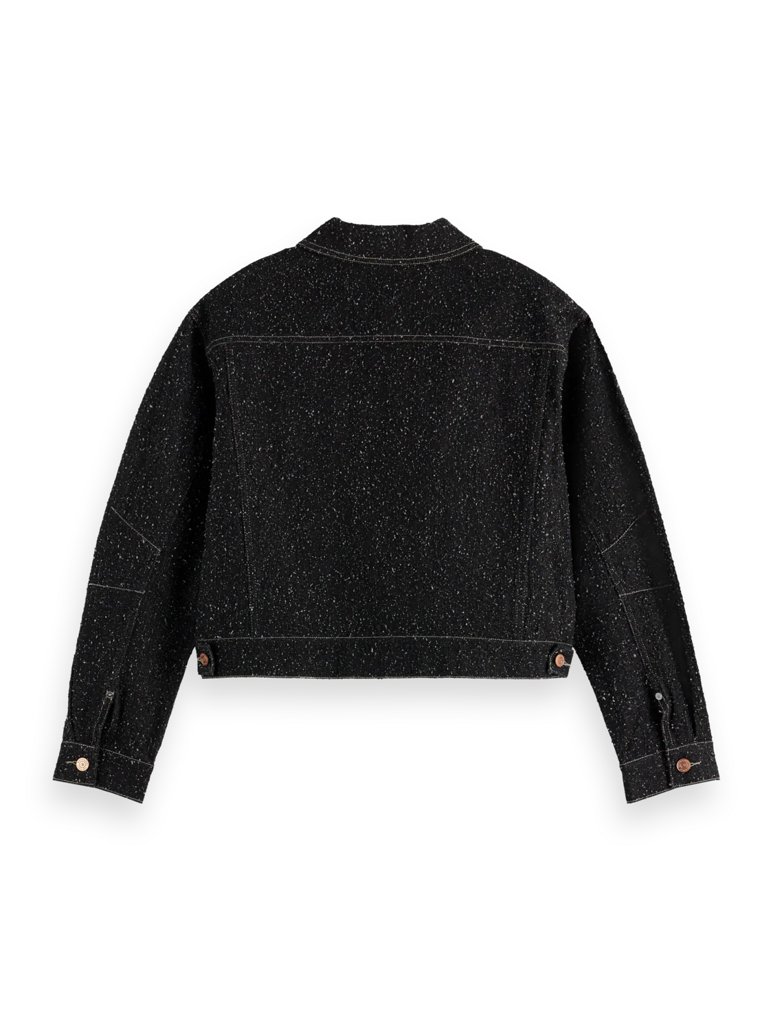 Black denim textured oversized jacket - Image 6