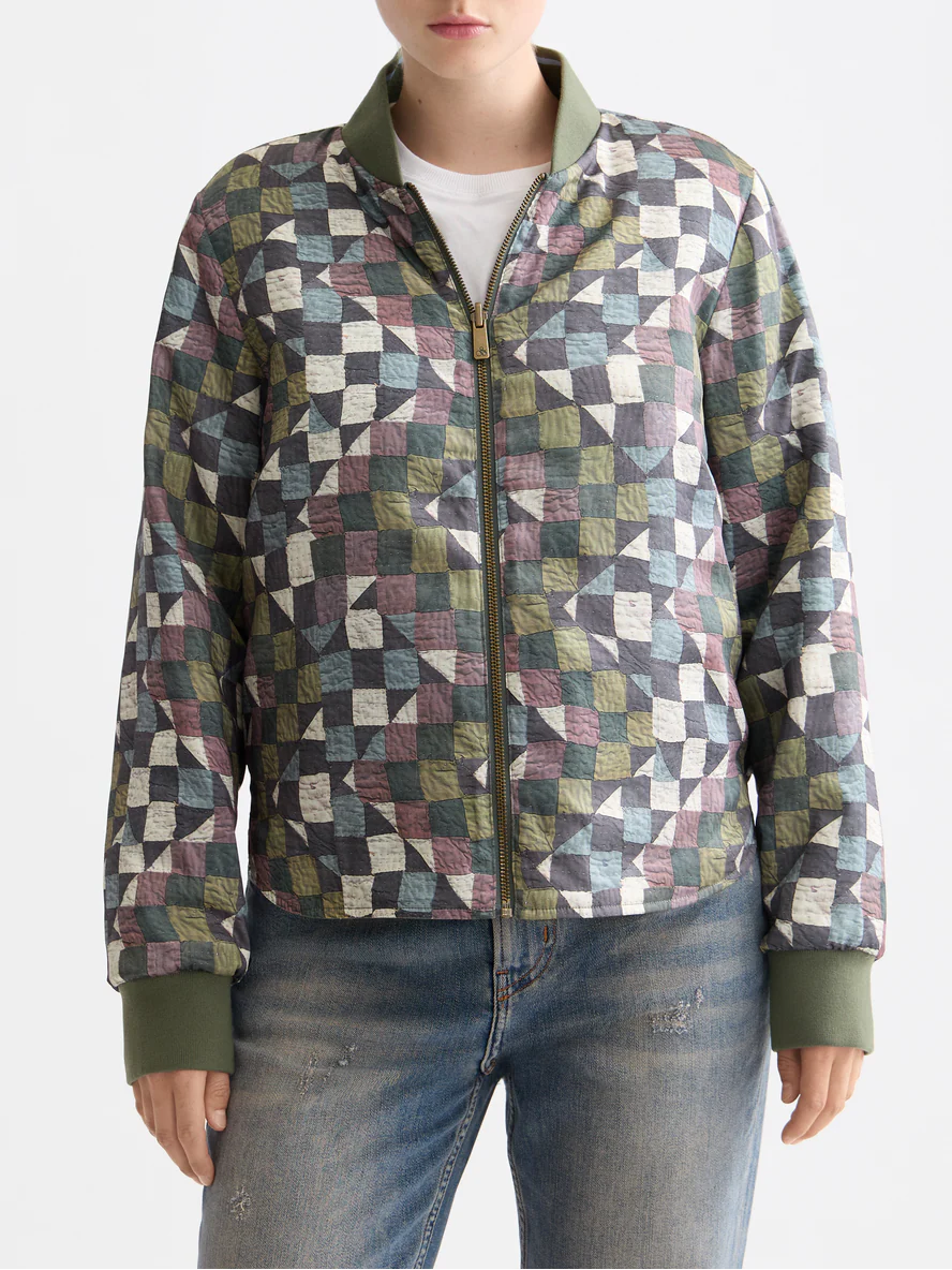 Reversible quilted bomber