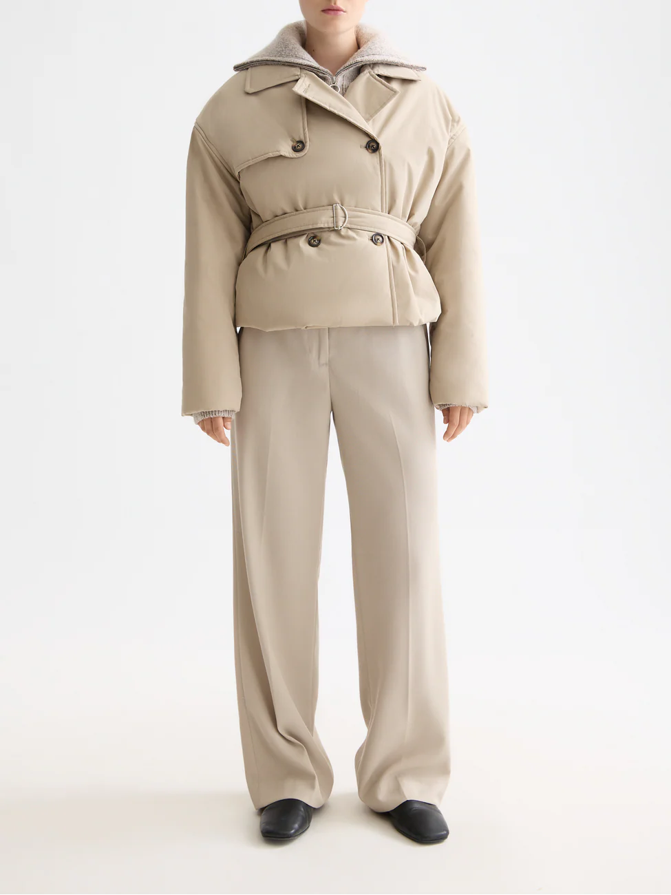 Lightweight padded poplin trench - Image 2