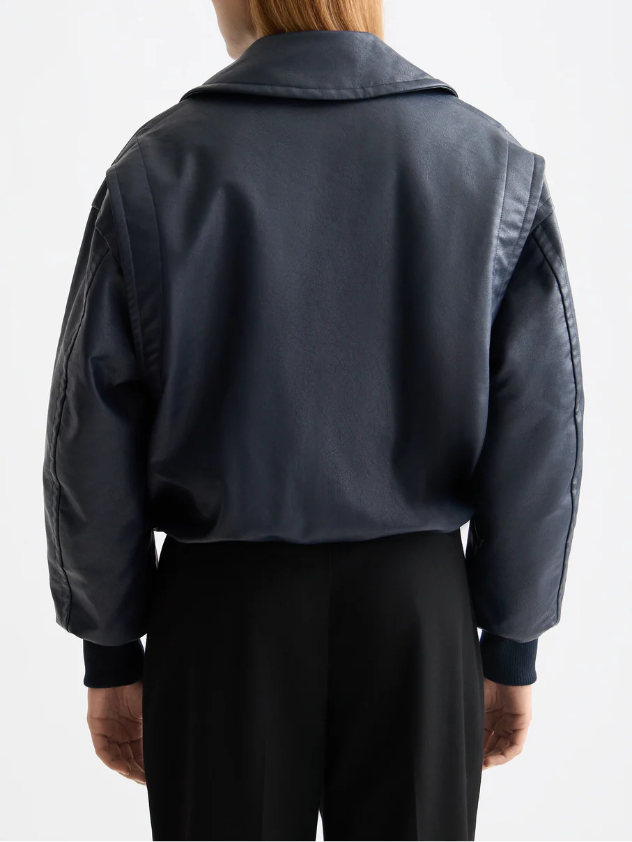 Vegan leather bomber jacket - Image 4