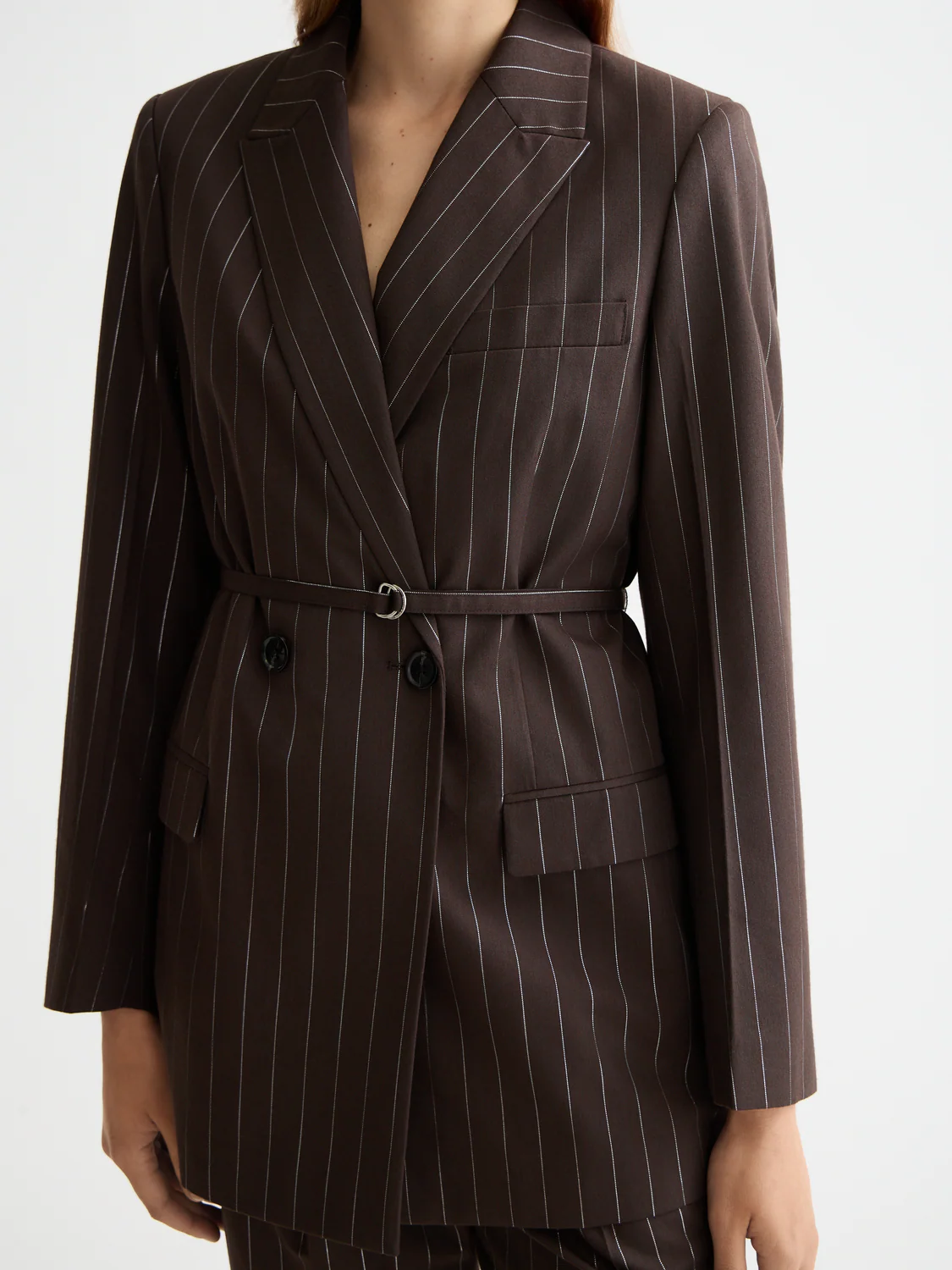 Double breasted lurex pinstripe blazer - Image 3