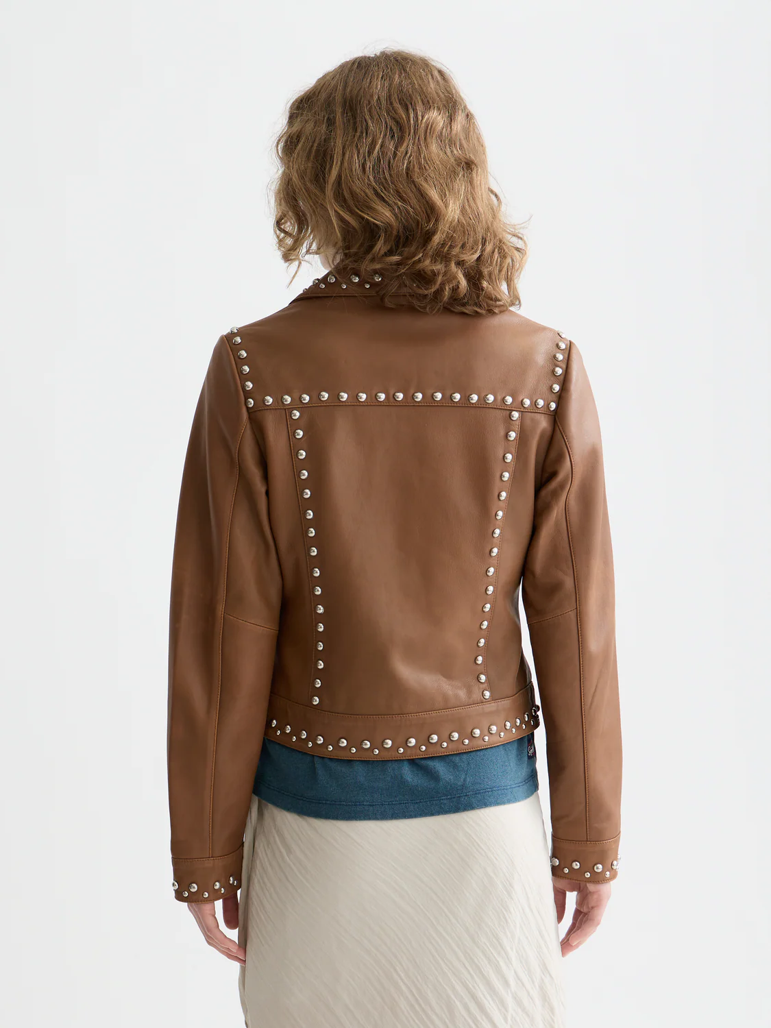 Studded leather trucker - Image 4