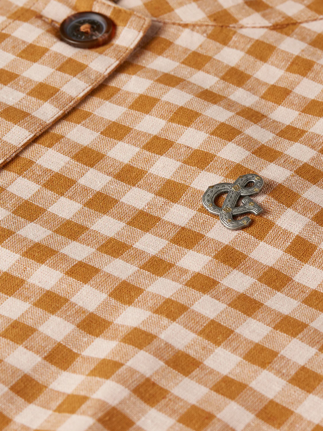Linen blend gingham belted blazer - Image 7
