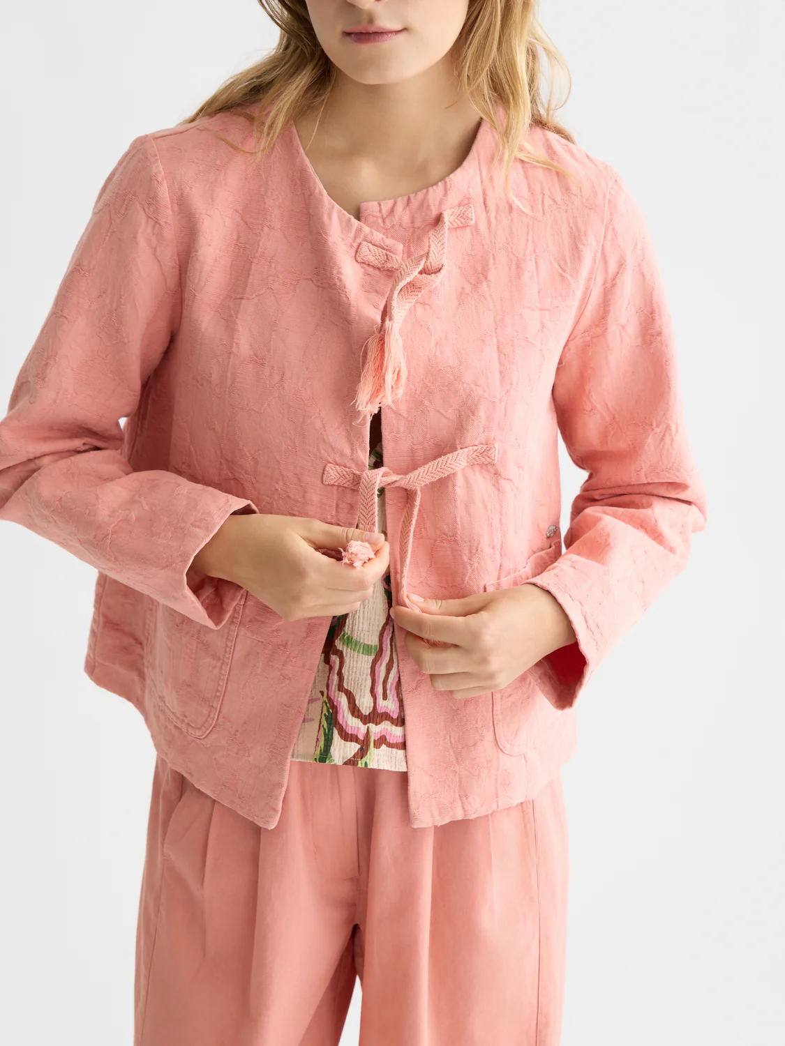 Structured jacquard blazer - Image 3