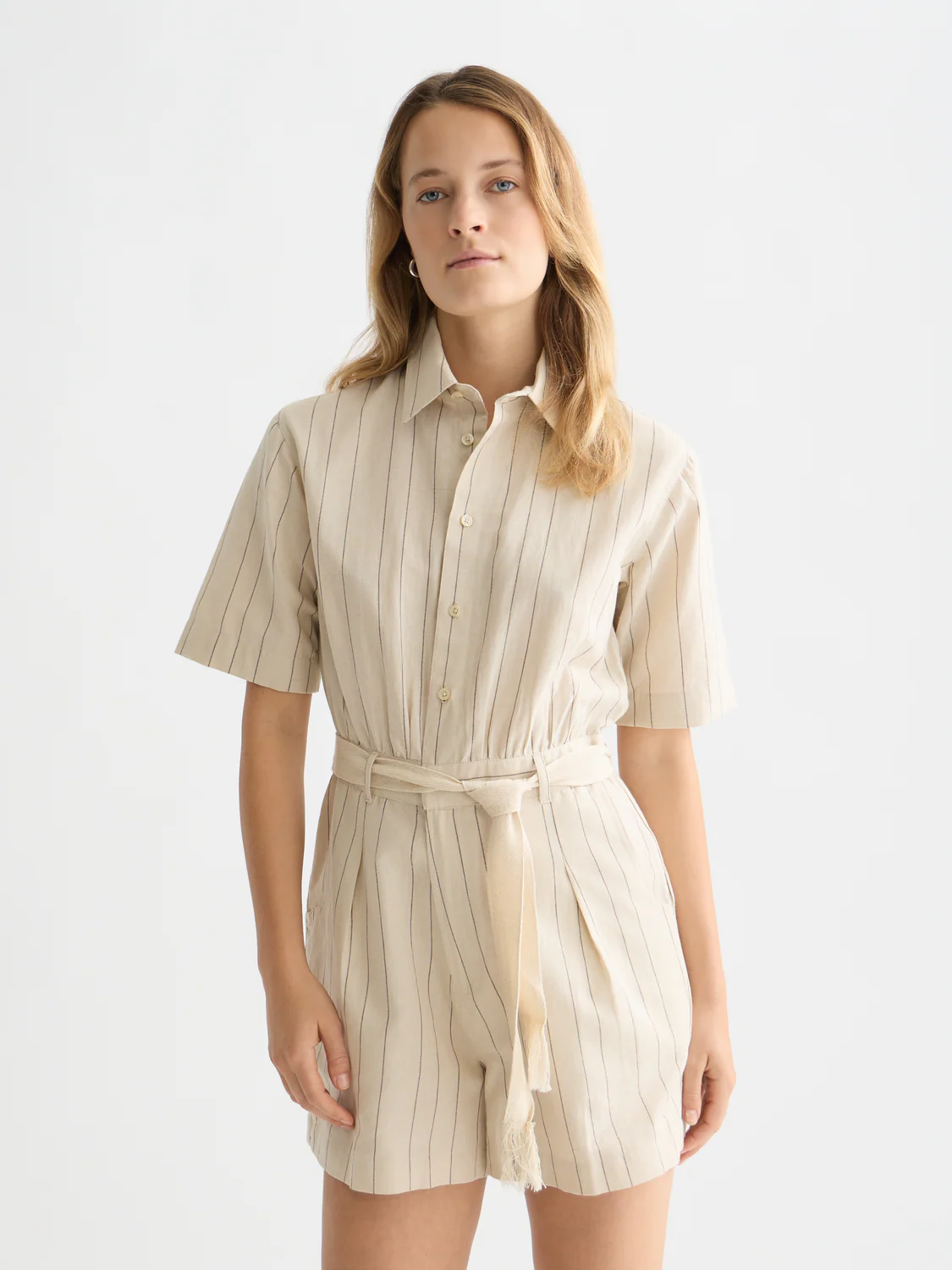 Cotton-linen playsuit