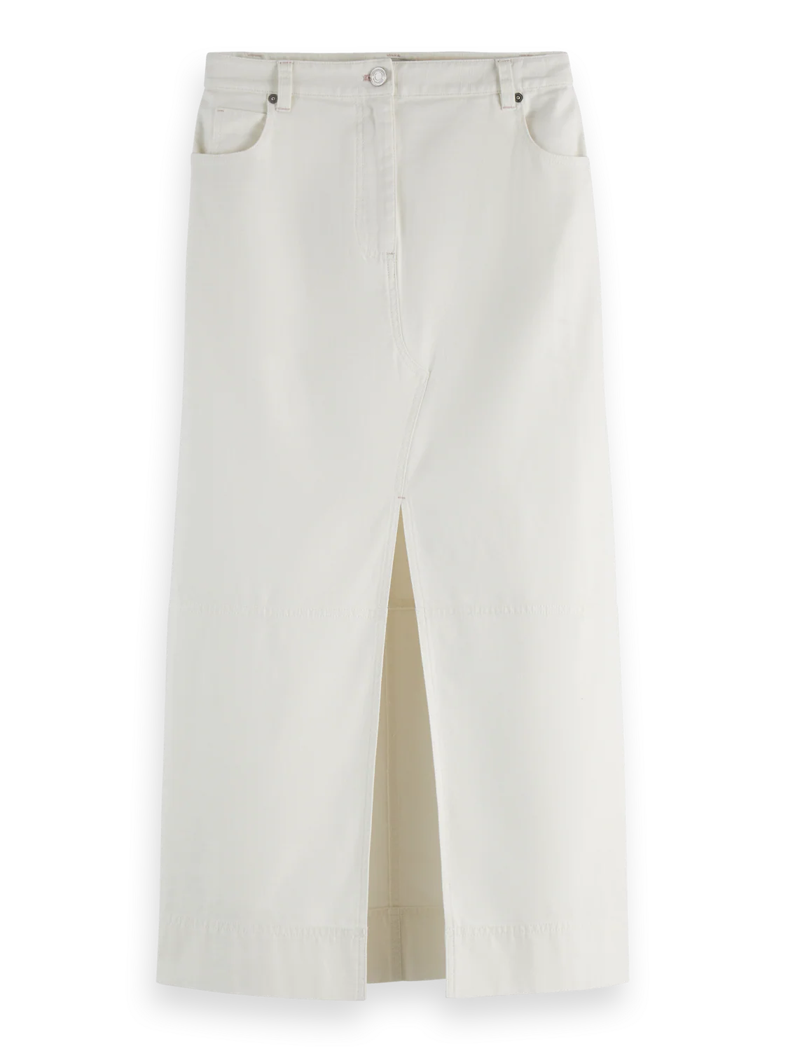 Workwear midi skirt with front slit - Image 12