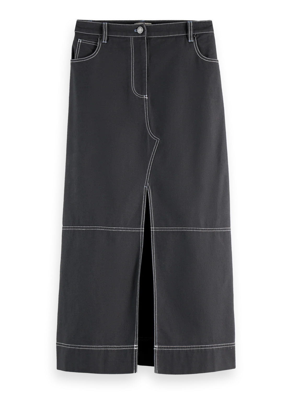 Workwear midi skirt with front slit - Image 5