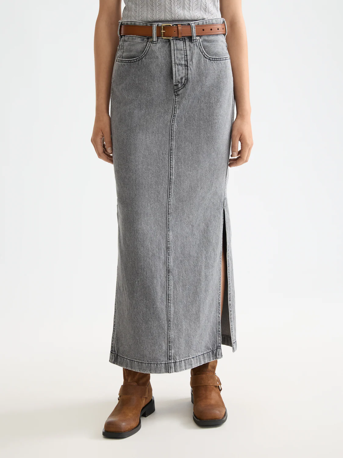 denim long skirt - Image 2