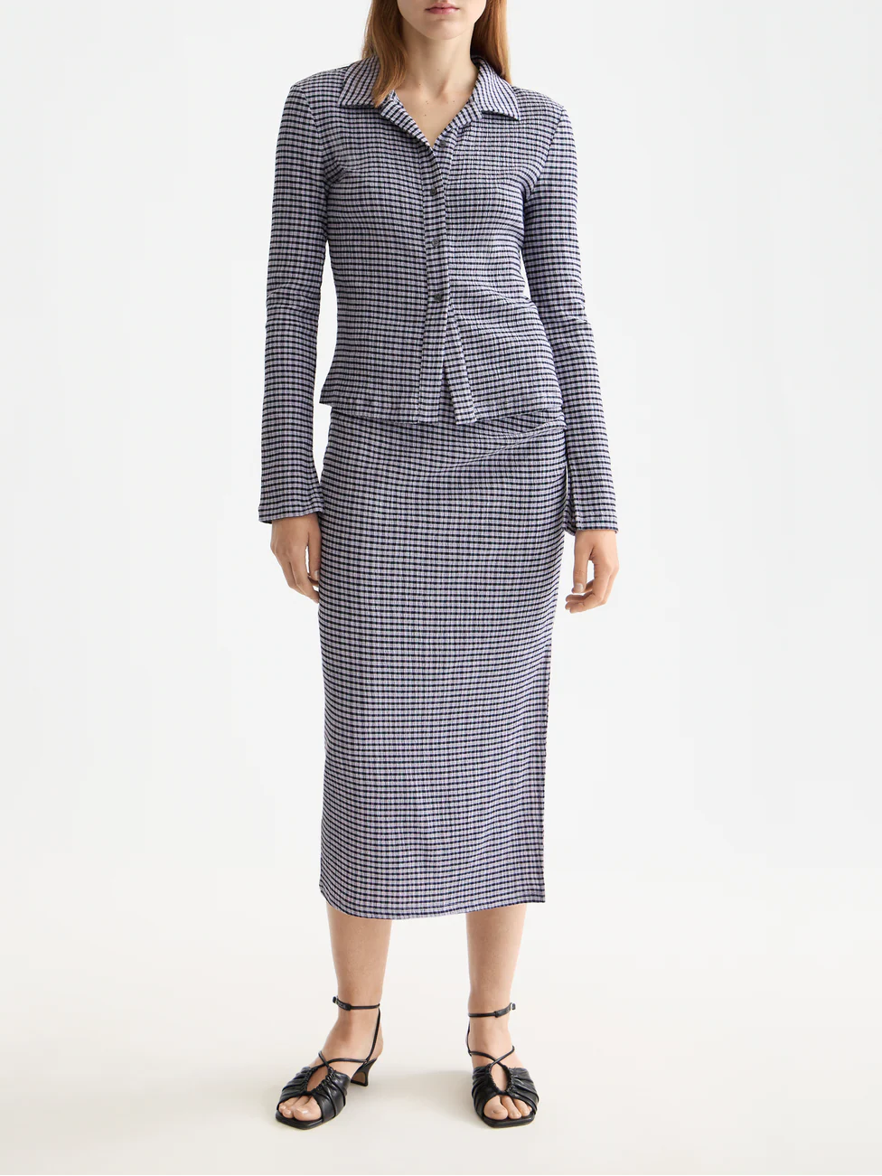 Structured gingham skirt
