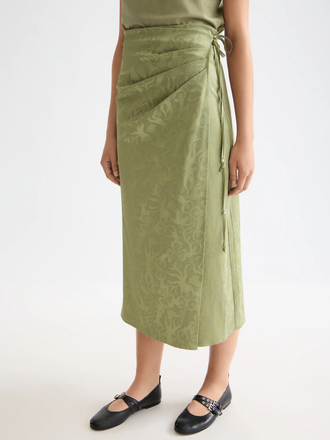 Fluid wrapped midi skirt - Image 2