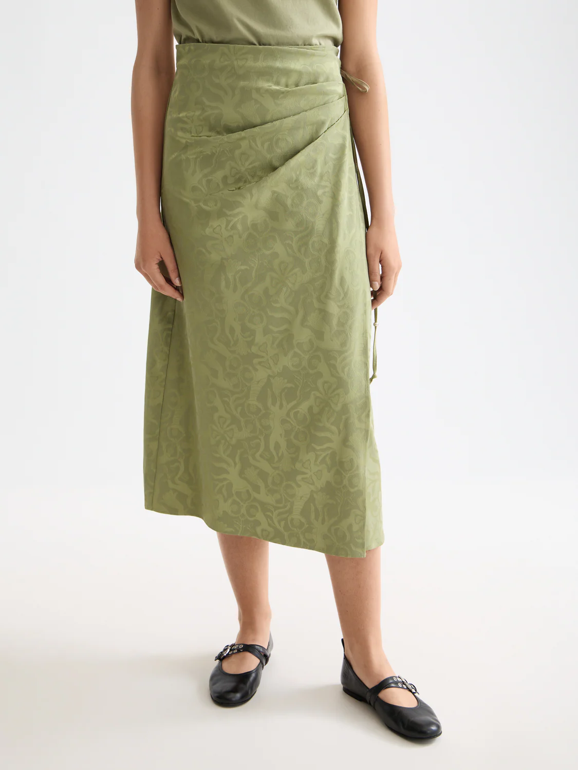 Fluid wrapped midi skirt - Image 3