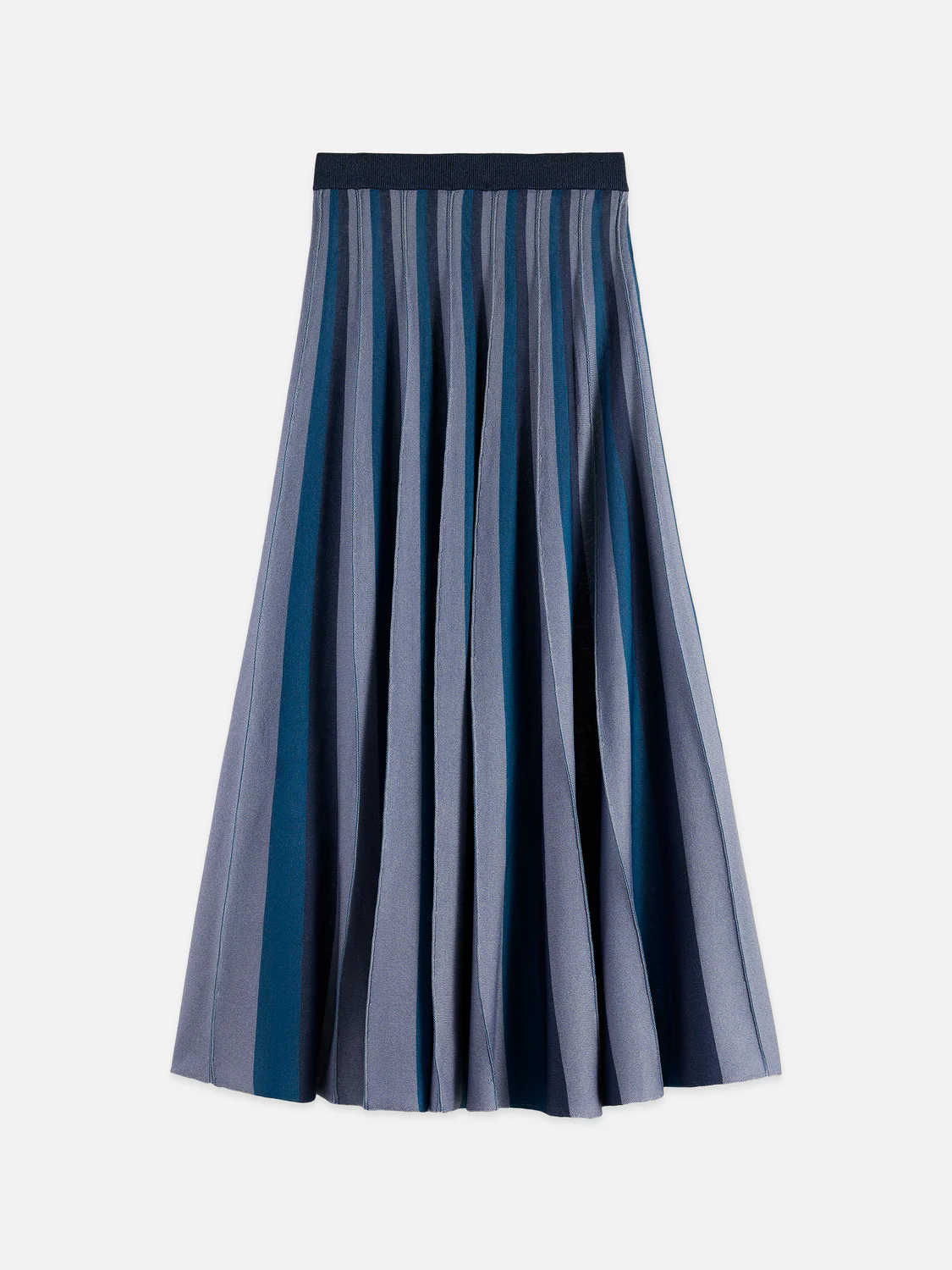 Pleated stripe knitted midi skirt - Image 4