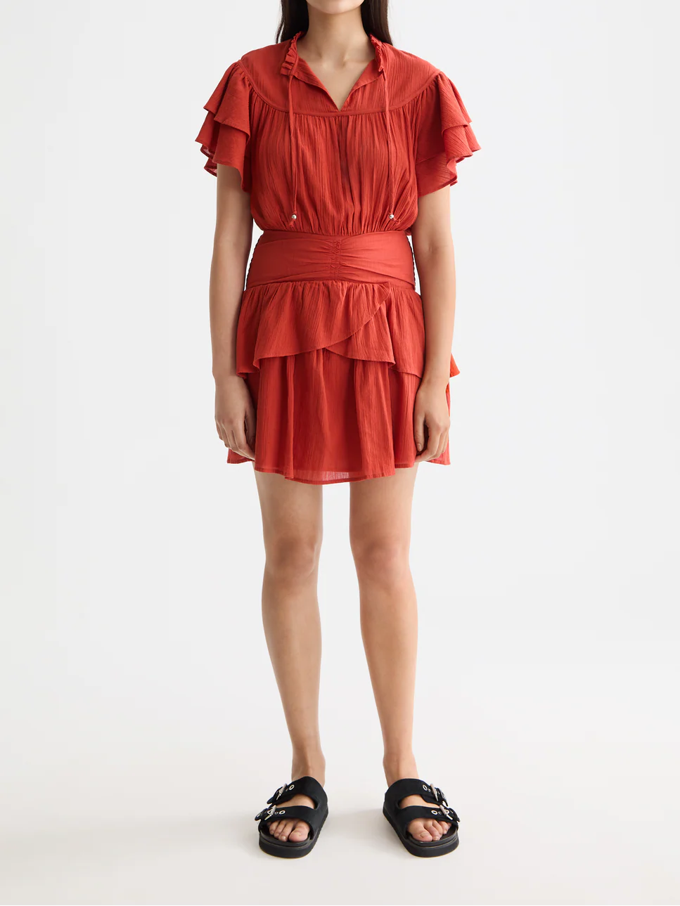 Ruffled mini dress