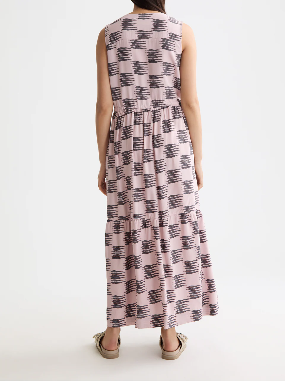 Midi dress with gathered waist - Image 3