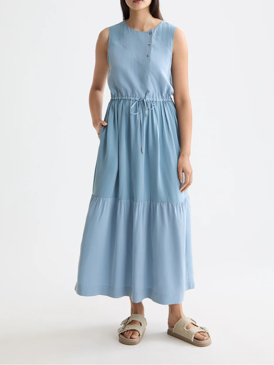 Midi dress with gathered waist - Image 7