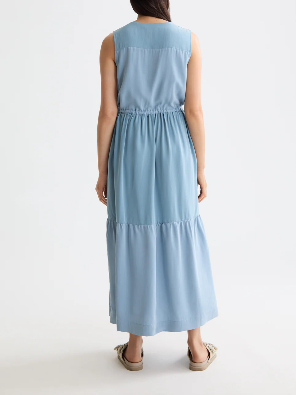 Midi dress with gathered waist - Image 9