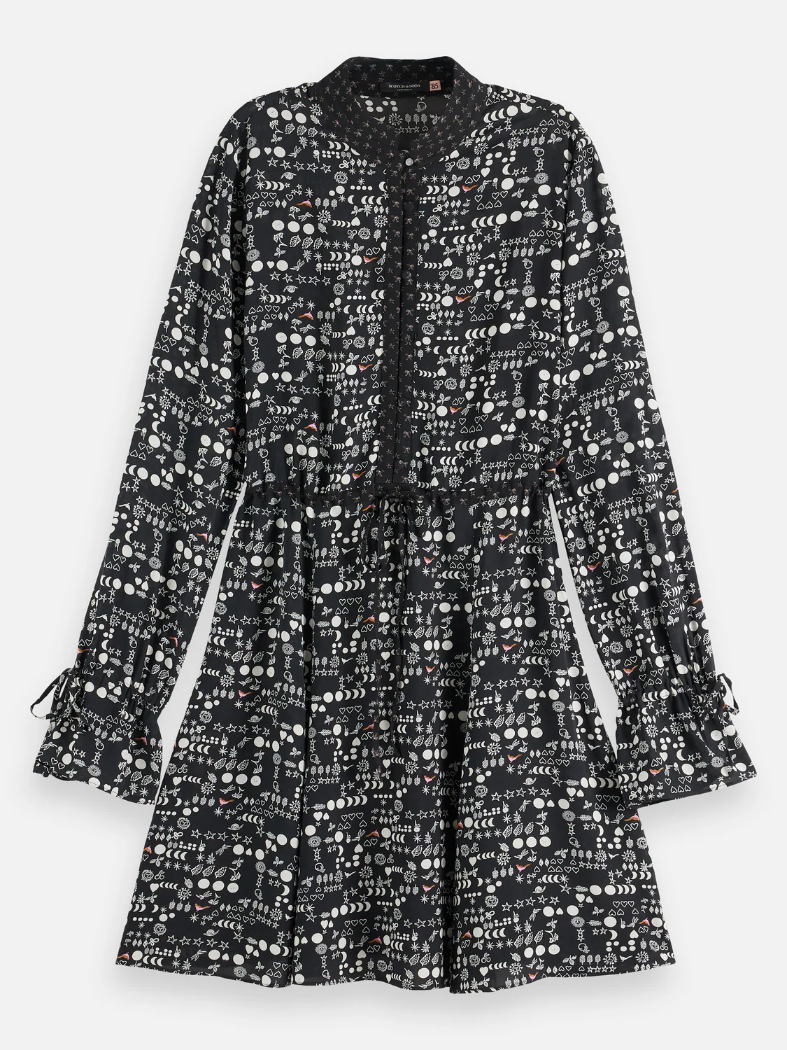 Printed long sleeve mini dress - Image 4