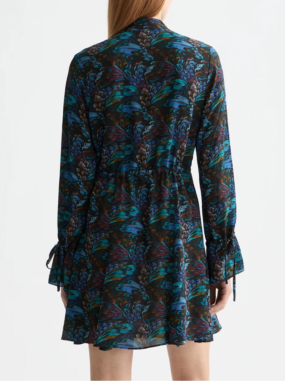 Printed long sleeve mini dress - Image 9