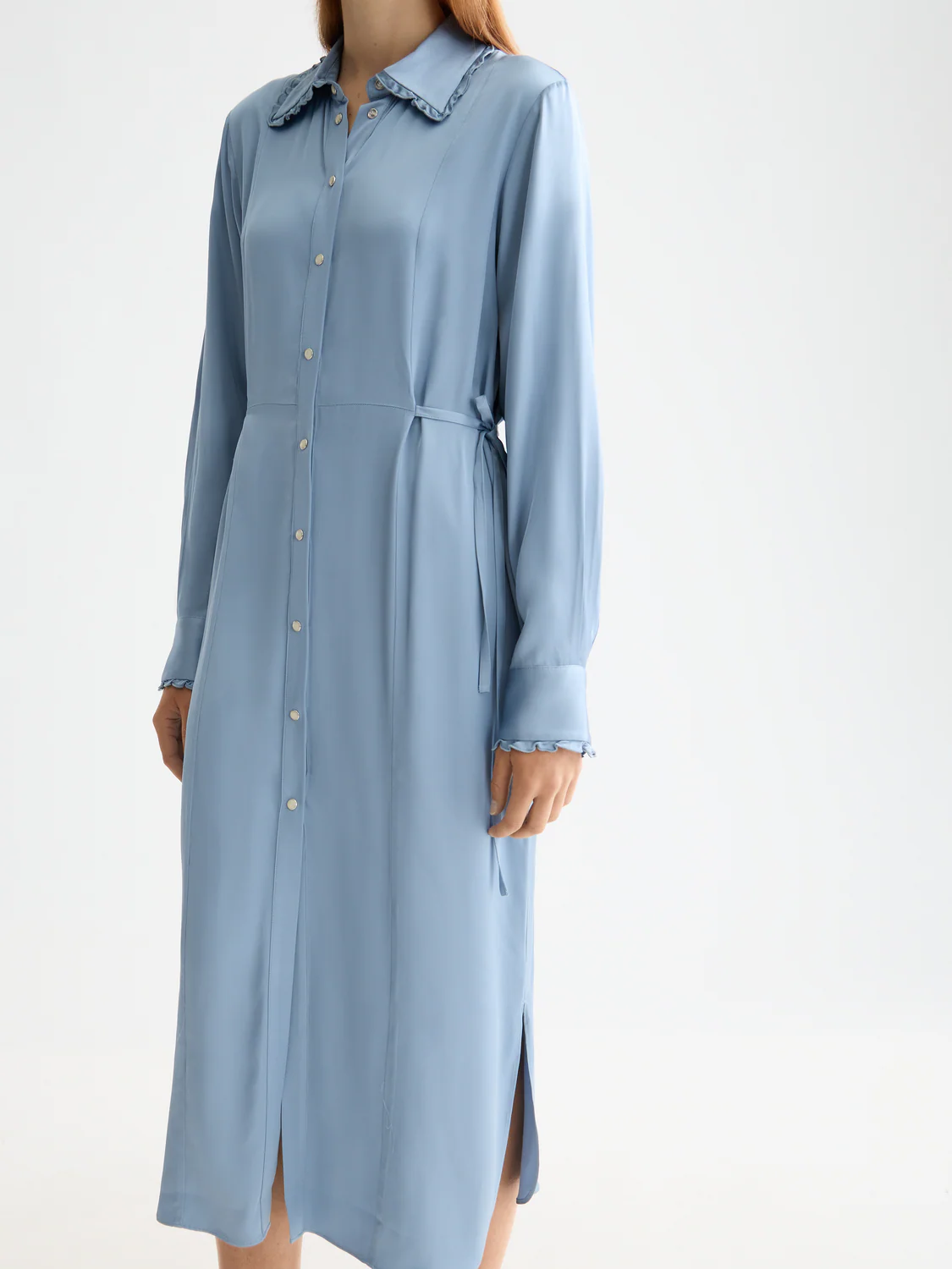 Midi ruffle shirt dress - Image 8