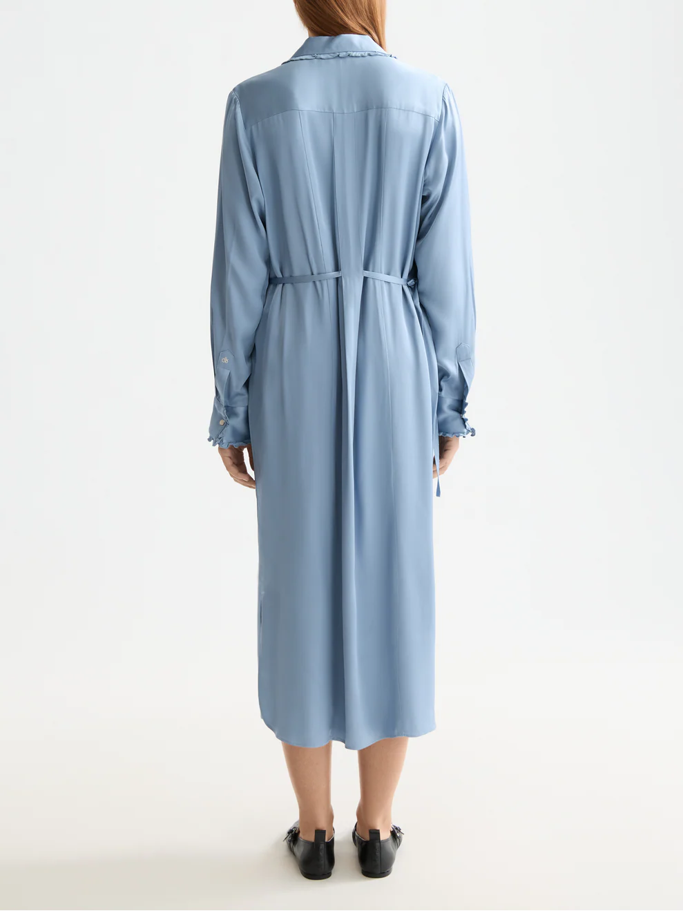 Midi ruffle shirt dress - Image 9