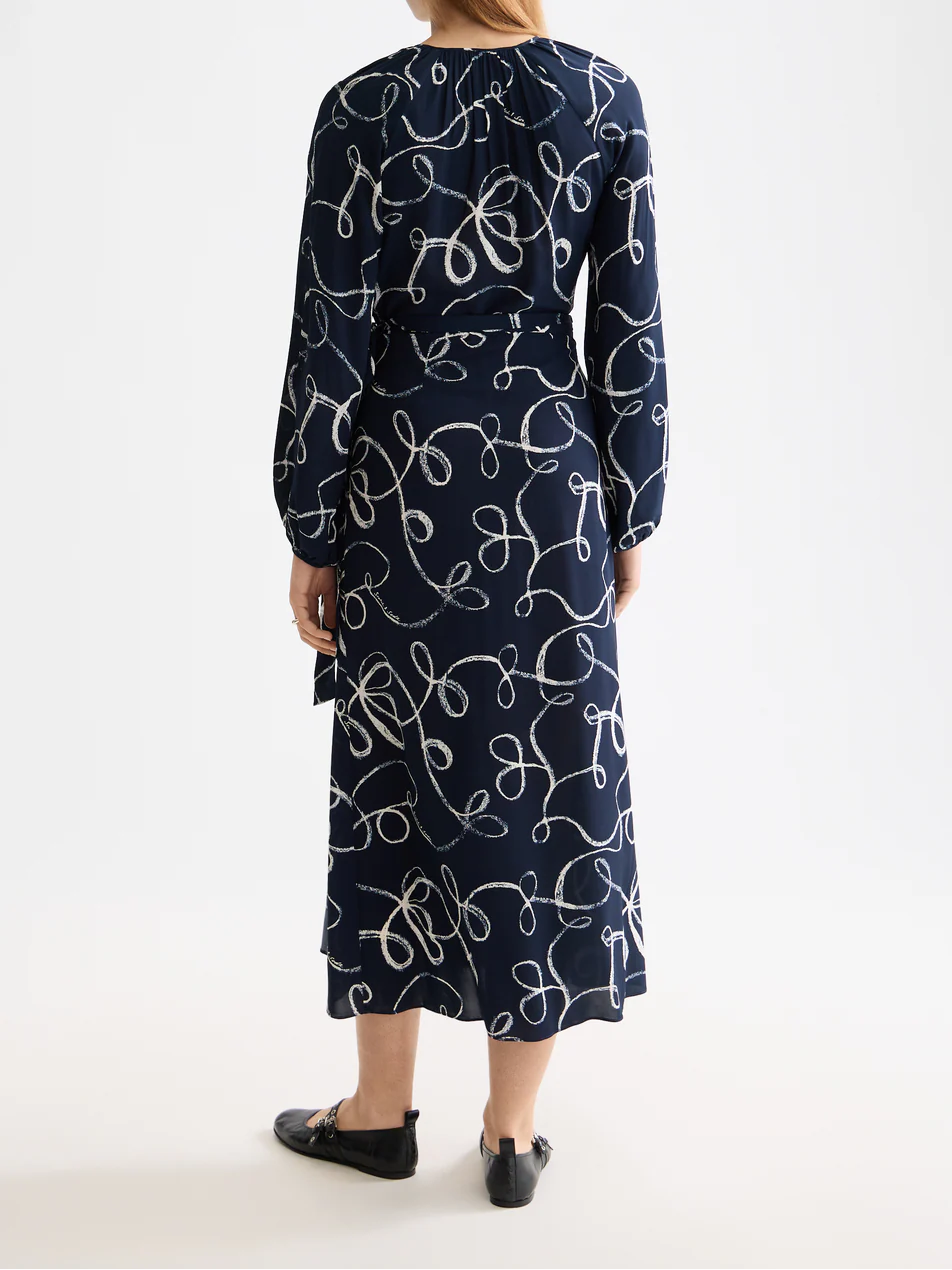 Midi wrap dress with key hole - Image 3